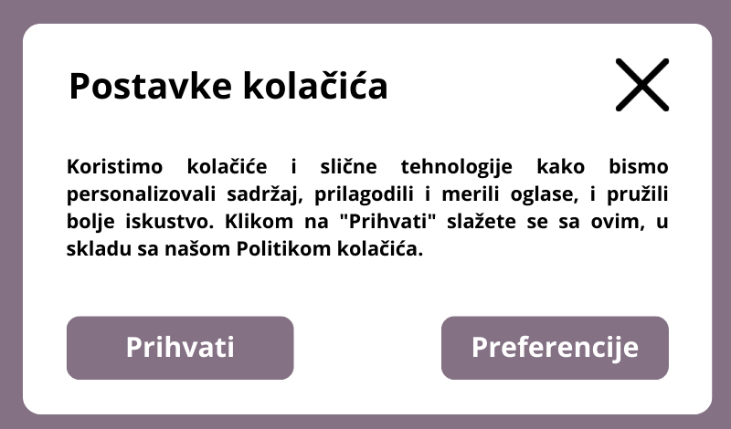 HyperTea - Postavke kolačića